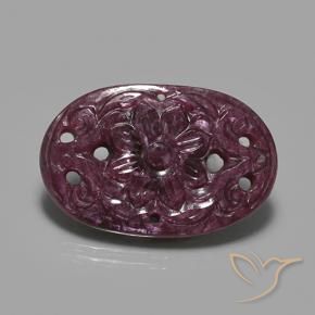Rubino Viola medio-scuro naturale da 23.57 ct, Ovale, Opaco