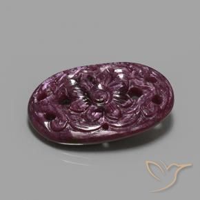 Rubino Viola medio-scuro naturale da 23.57 ct, Ovale, Opaco