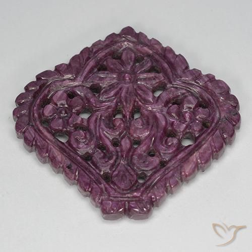 42.70ct Naturale Viola rossastro Rubino, Taglio a fantasia, Opaco