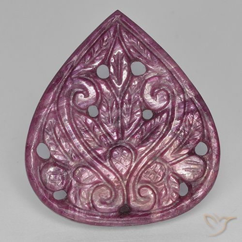 31.28ct Naturale Viola medio Rubino, Forma a pera, Opaco