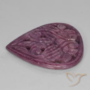 Rubino Viola medio naturale da 31.28 ct, Forma a pera, Opaco