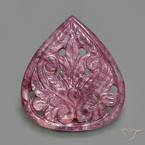 29.19ct Naturale Viola medio Rubino, Forma a pera, Opaco