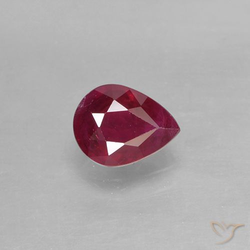 0.42ct Naturale Rosso scuro Rubino, Forma a pera, VS-SI