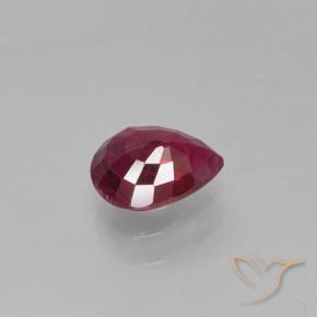 Rubino Rosso scuro naturale da 0.42 ct, Forma a pera, VS-SI