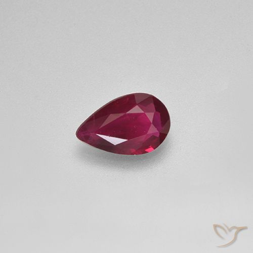 Rubino Rosso medio naturale da 0.43 ct, Forma a pera, VS-SI