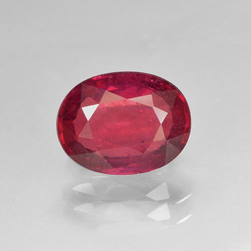 Rubino Ribes Rosso naturale da 1.54 ct, Taglio ovale, VS-SI