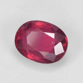 Rubino Rosso medio-scuro naturale da 1.67 ct, Taglio ovale, VS-SI