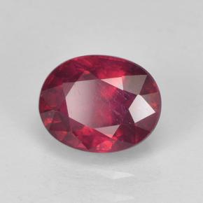 Rubino rosso medio-scuro naturale da 1,94 ct, taglio ovale, VS-SI