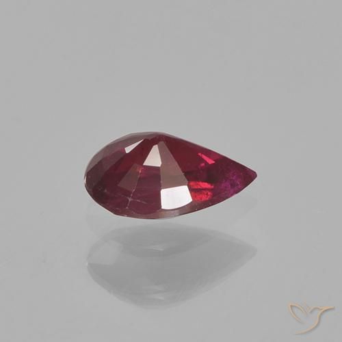 Rubino naturale rosso da 0,52 ct, taglio a pera, VS-SI