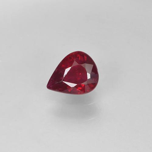 Rubino Sangue rosso naturale da 0.35 ct, Forma a pera, VS-SI