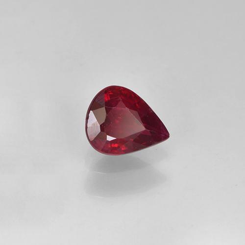 Rubino Sangue rosso naturale da 0.35 ct, Forma a pera, VS-SI
