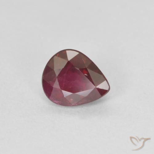 0.43ct Naturale Vino rosso Rubino, Forma a pera, VS-SI