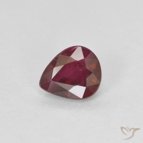 Rubino Vino rosso naturale da 0.43 ct, Forma a pera, VS-SI