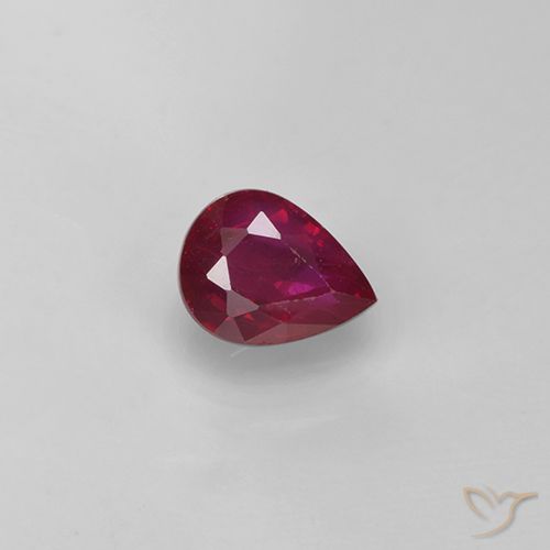 0.38ct Naturale Ribes Rosso Rubino, Forma a pera, VS-SI