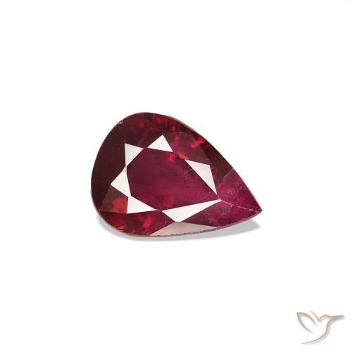 Rubino Rosso scuro naturale da 0.30 ct, Forma a pera, VS-SI