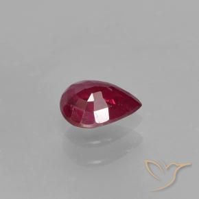 Rubino Rosso scuro naturale da 0.38 ct, Forma a pera, VS-SI