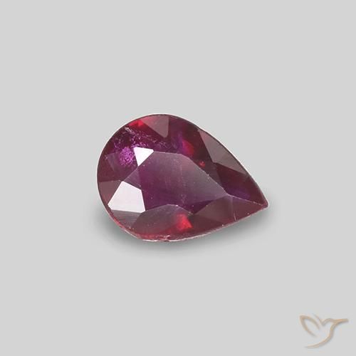Rubino Vino rosso naturale da 0.31 ct, Forma a pera, VS-SI