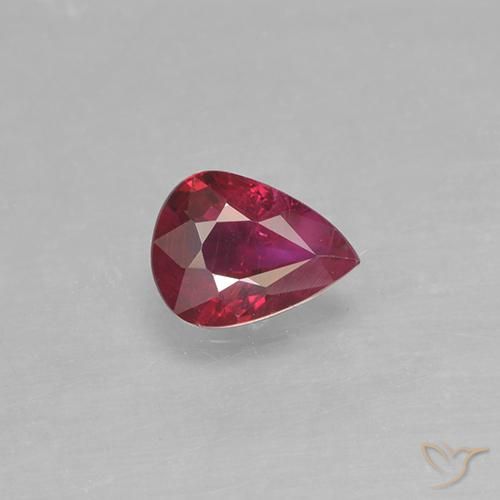 0.31ct Naturale Rosa rossastra Rubino, Forma a pera, VS-SI