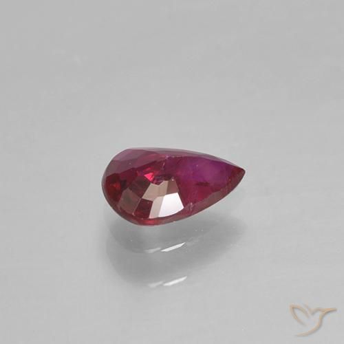 Rubino Rosa rossastra naturale da 0.31 ct, Forma a pera, VS-SI