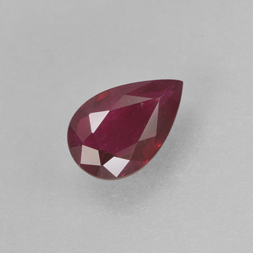 Rubino vino rosso naturale da 0,37 ct, taglio a pera, VS-SI