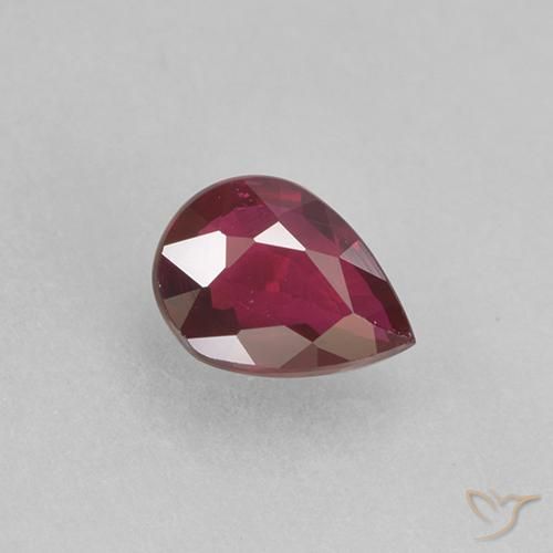 0.31ct Naturale Rosso scuro Rubino, Forma a pera, VS-SI