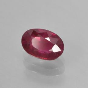 Rubino Vino rosso naturale da 0.71 ct, Taglio ovale, VS-SI