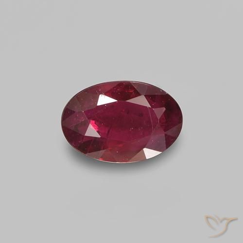 Rubino Vino rosso naturale da 0.49 ct, Taglio ovale, VS-SI