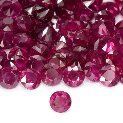 Rubino Rosso purpureo naturale da 0.12 ct, Rotondo, VS-SI