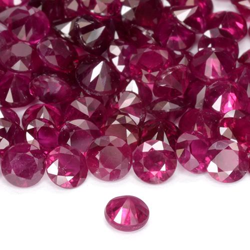 Rubino Rosso purpureo naturale da 0.12 ct, Rotondo, VS-SI