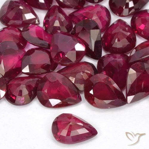 Rubino Rosso medio naturale da 0.34 ct, Forma a pera, VS-SI