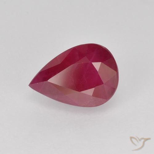 Rubino Rosso medio naturale da 1.17 ct, Forma a pera, VS-SI