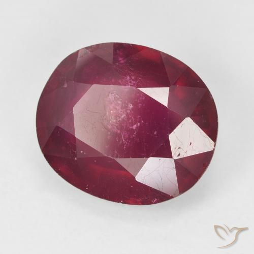 Rubino Rosa rossastro intenso naturale da 12.32 ct, Ovale, VS-SI