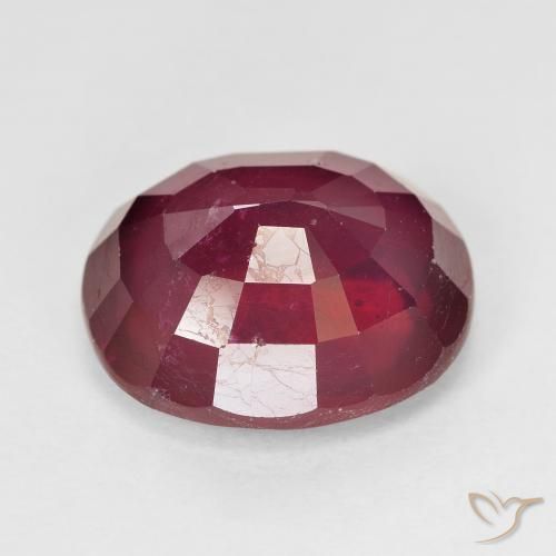 Rubino Rosa rossastro intenso naturale da 12.32 ct, Ovale, VS-SI
