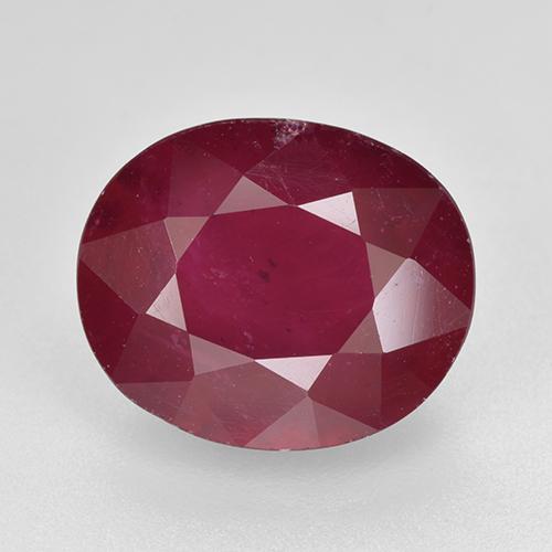 Rubino rosso scuro naturale da 6,50 ct, taglio ovale, VS-SI