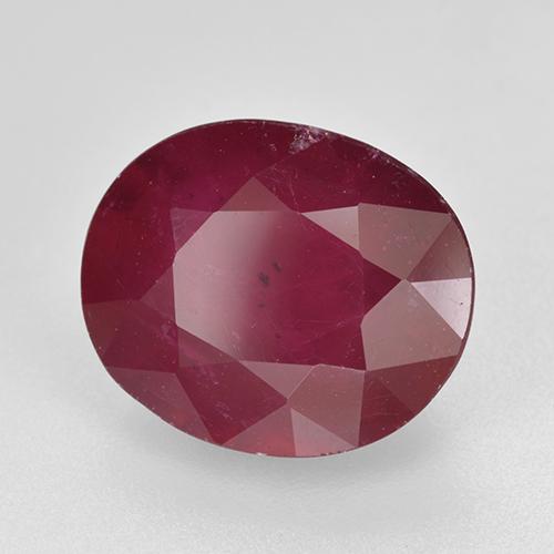 Rubino rosso scuro naturale da 6,50 ct, taglio ovale, VS-SI
