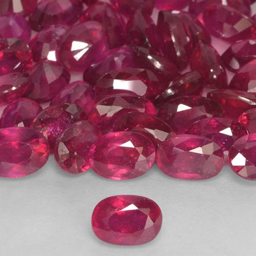 Rubino Rosa rossastra naturale da 0.74 ct, Ovale, VS-SI