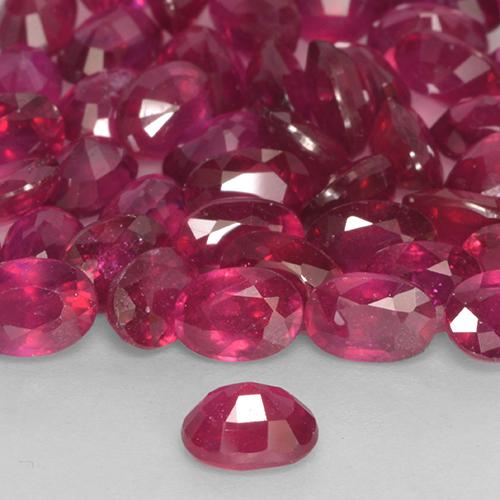 Rubino Rosa rossastra naturale da 0.74 ct, Ovale, VS-SI