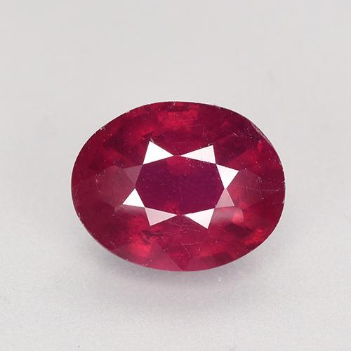 Rubino rosso medio-scuro naturale da 2,87 ct, taglio ovale, VS-SI