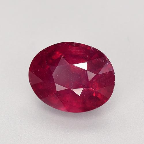 Rubino rosso medio-scuro naturale da 2,87 ct, taglio ovale, VS-SI