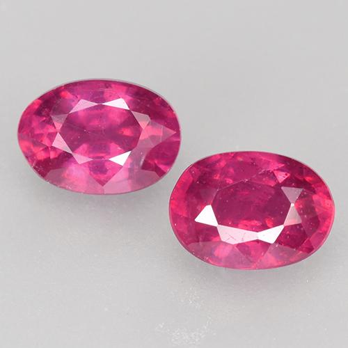 Gemme di Rubino Rosso chiaro naturale da 1.58 ct, Taglio ovale, VS-SI