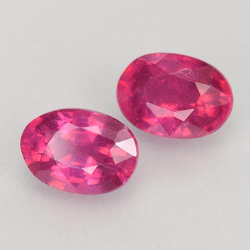 Gemme di Rubino Rosso chiaro naturale da 1.58 ct, Taglio ovale, VS-SI