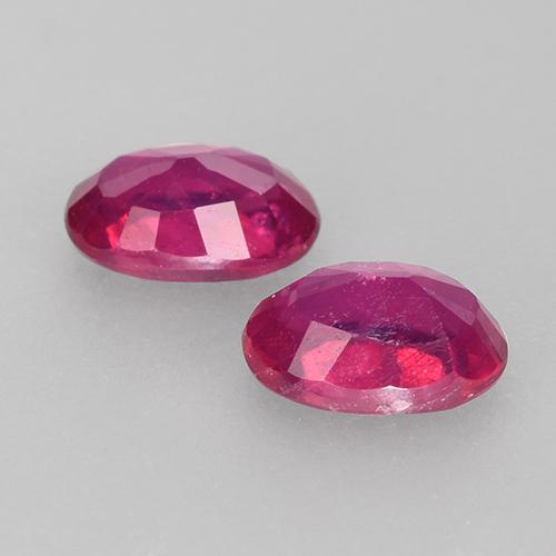 Gemme di Rubino Rosso purpureo naturale da 1.29 ct, Taglio ovale, VS-SI