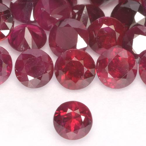 Rubino marmellata rossa naturale da 0.16 ct, Rotondo, VS-SI