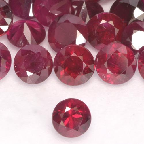 Rubino marmellata rossa naturale da 0.16 ct, Rotondo, VS-SI