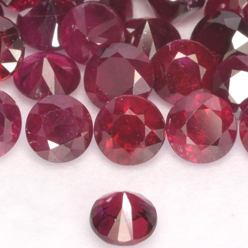 Rubino marmellata rossa naturale da 0.16 ct, Rotondo, VS-SI