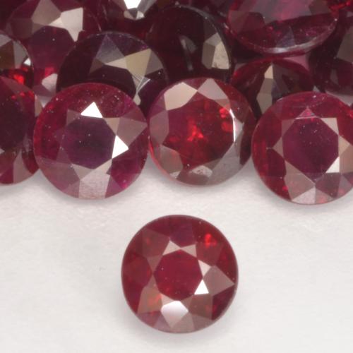 Rubino Rosso scuro naturale da 0.31 ct, Rotondo, VS-SI