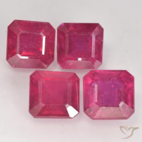Rubino Rosso chiaro naturale da 1.60 ct, Ottagonale / Taglio smeraldo, VS-SI