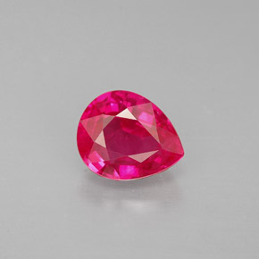 Rubino naturale rosso da 1,11 ct, taglio a pera, VS