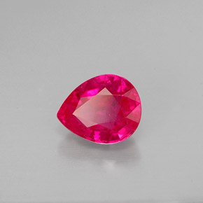 Rubino naturale rosso da 1,11 ct, taglio a pera, VS