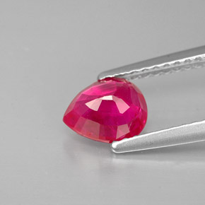 Rubino naturale rosso da 1,11 ct, taglio a pera, VS